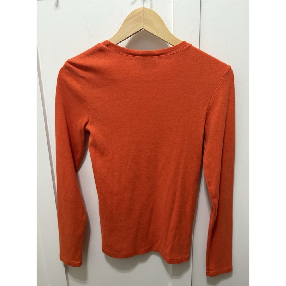 Ralph Lauren Sport Long Sleeve Crewneck Orange Size M 100% Cotton - Picture 2 of 8